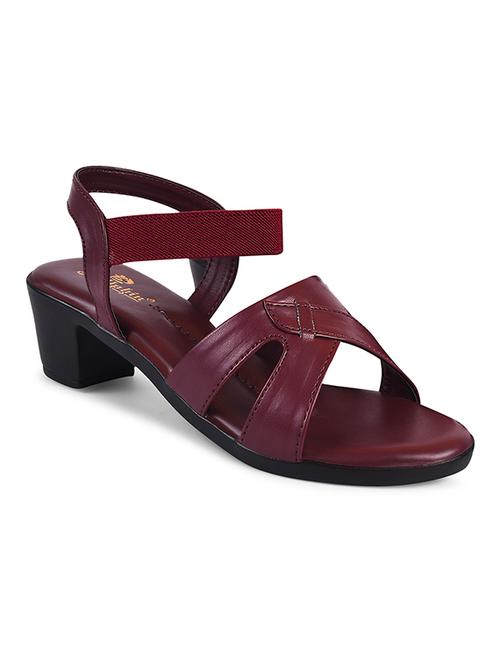 women burgundy ankle strap sandal - 20614471 - Standard Image - 0