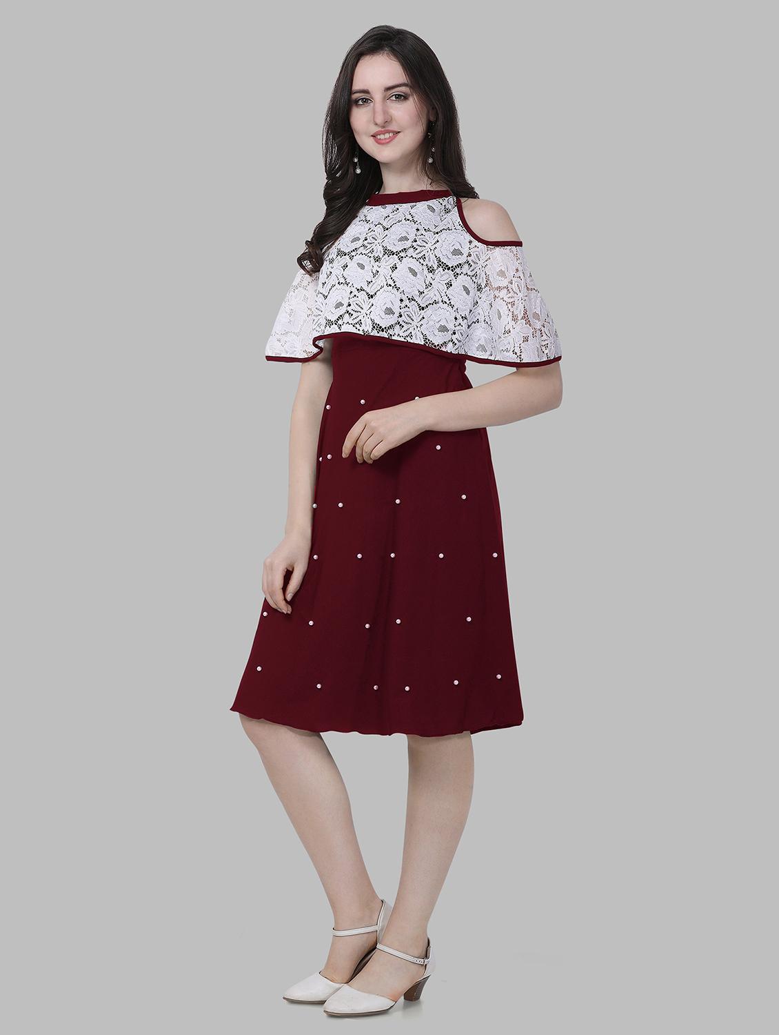 girls round neck embellished frock - 20614517 - Standard Image - 1