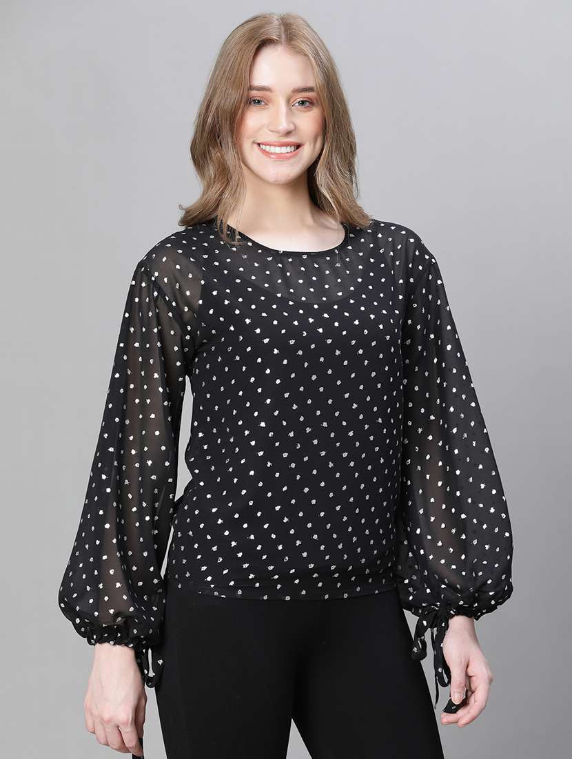 women self designed round neck top - 20615194 -  Standard Image - 1