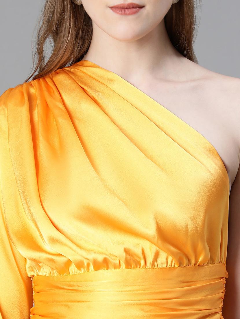 women solid single shoulder crop top - 20615201 - Standard Image - 6