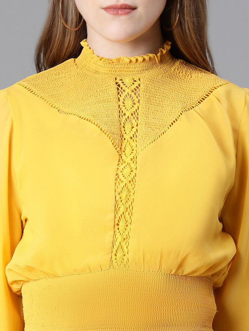 women lace detailed mock neck blouson top - 20615214 - Standard Image - 6