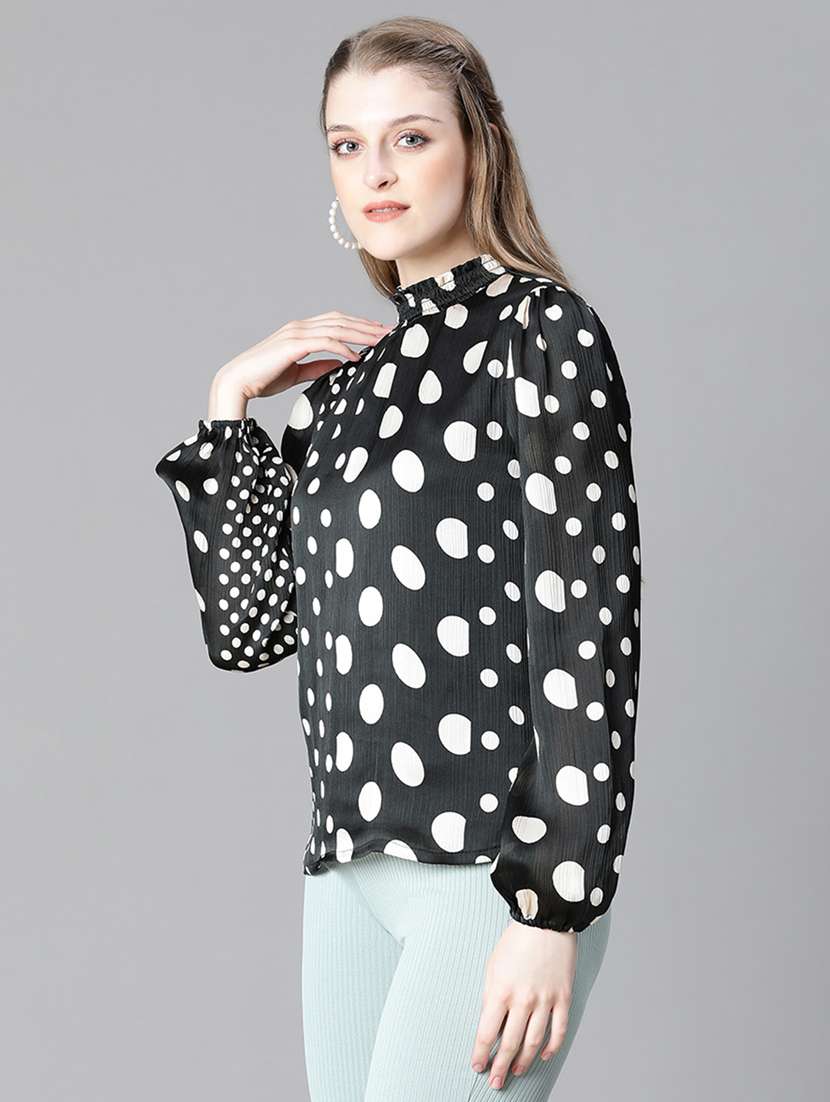 women black printed blouson top - 20615233 -  Standard Image - 1
