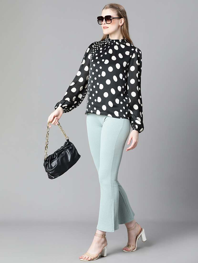 women black printed blouson top - 20615233 -  Standard Image - 4