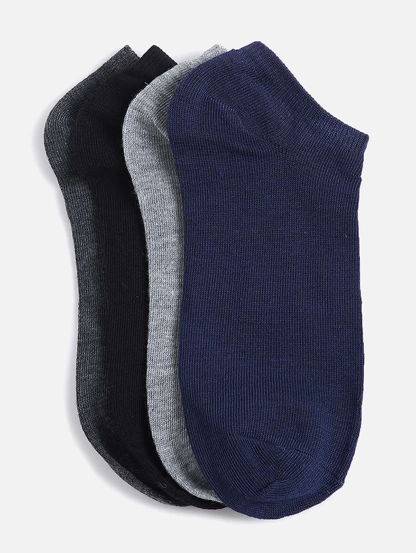 set of 4 multi colored cotton ankle length sock - 20615308 -  Standard Image - 1