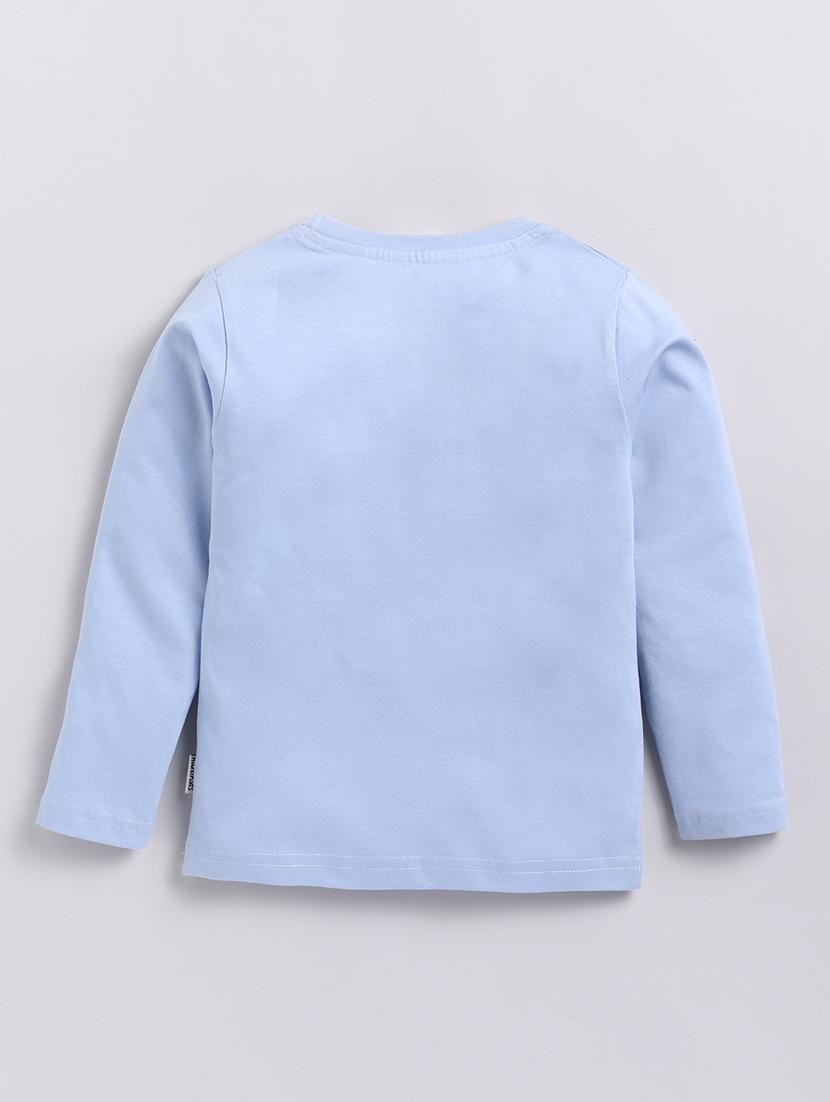 kids light blue front print t-shirt - 20615502 -  Standard Image - 1