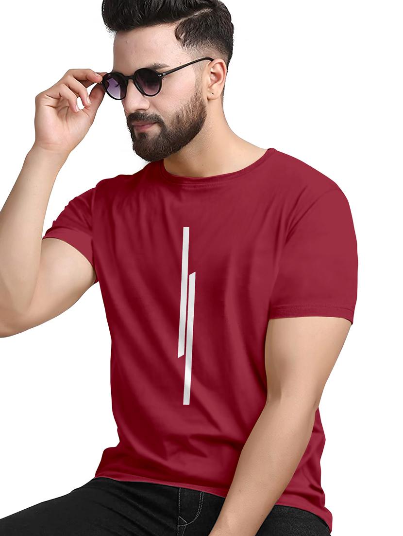 maroon polyester front print tshirt - 20616543 -  Standard Image - 1
