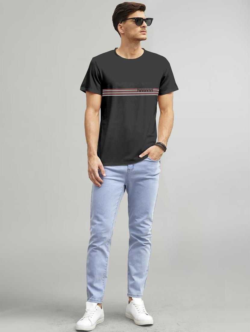 men chest print crew neck t-shirt - 20616565 - Standard Image - 4