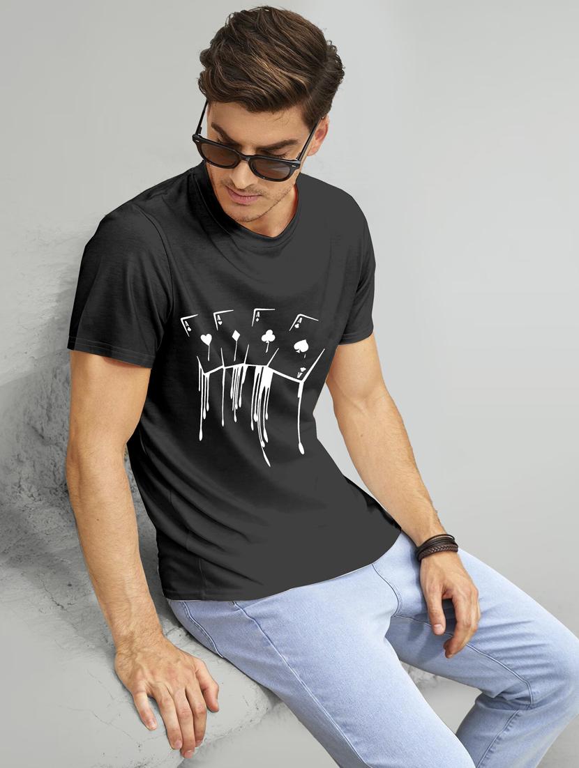 men front print crew neck t-shirt - 20616570 -  Standard Image - 1