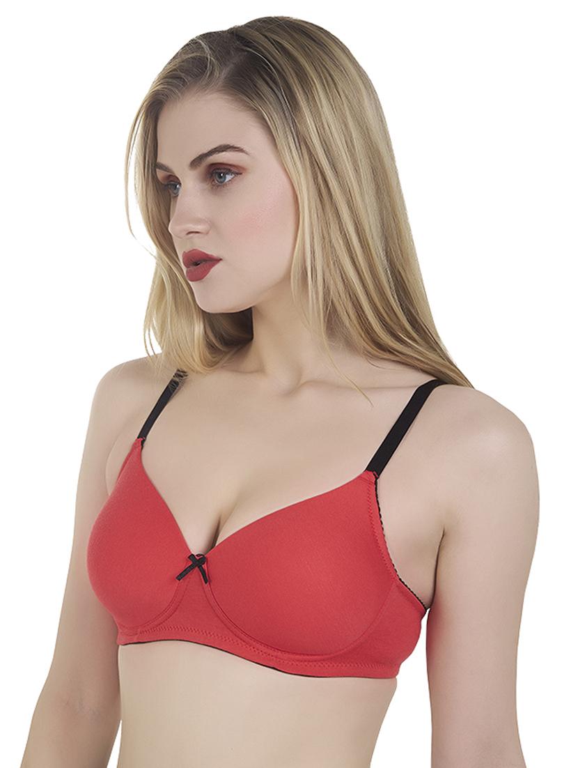 red cotton blend t-shirt bra - 20616620 - Standard Image - 1