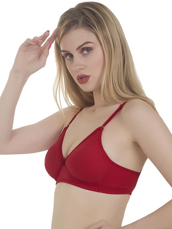 red cotton blend regular bra - 20616638 - Standard Image - 1