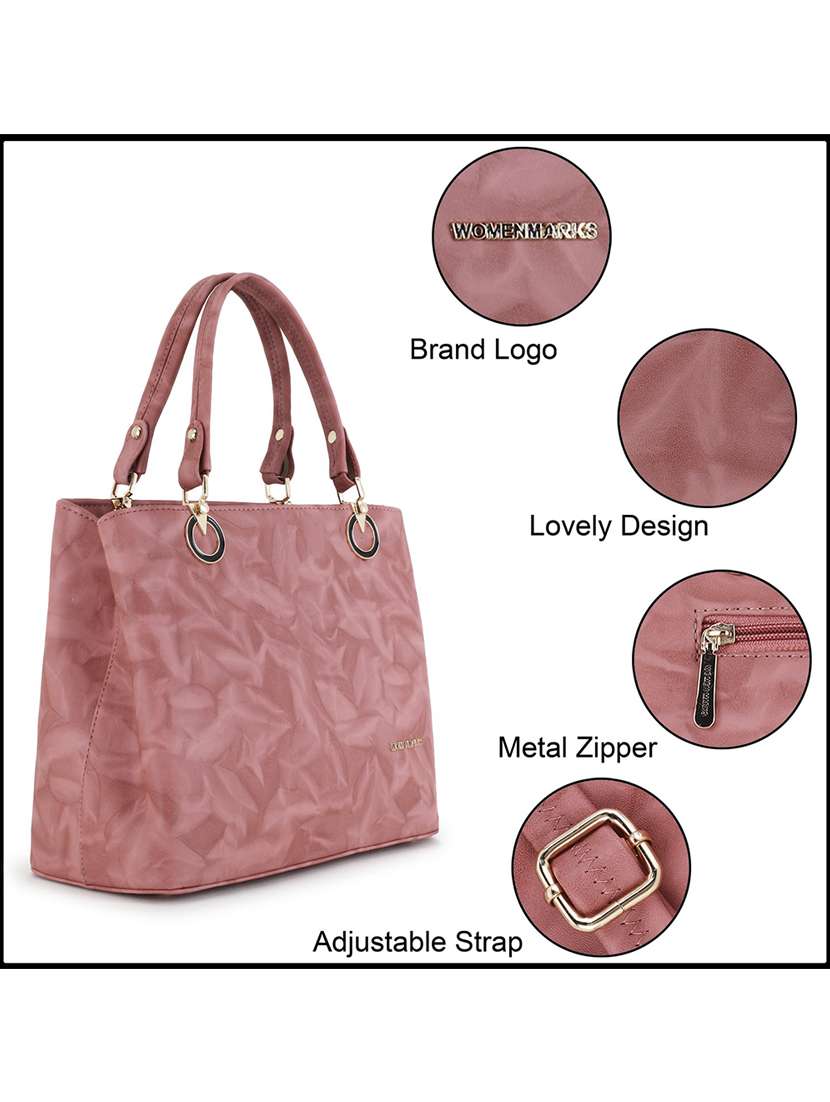 mauve leatherette (pu) regular handbag - 20617002 -  Standard Image - 4