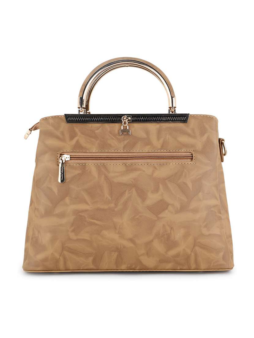 beige leatherette (pu) regular handbag - 20617004 -  Standard Image - 1