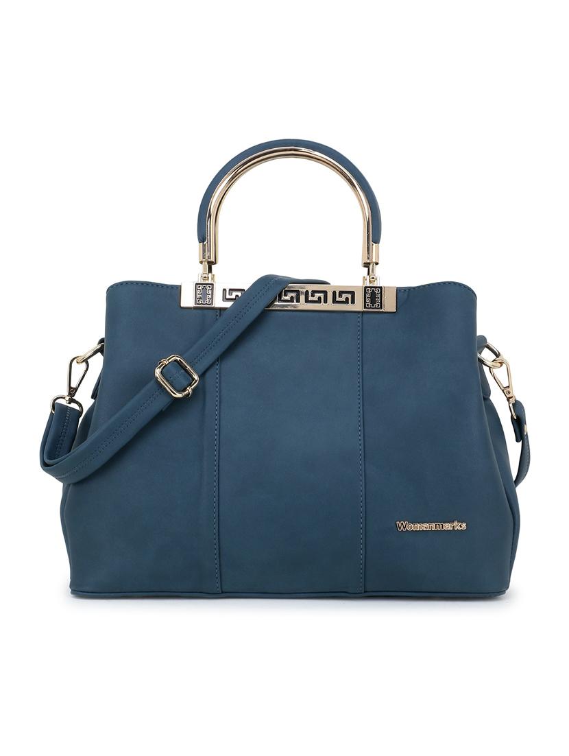 teal blue leatherette (pu) regular handbag - 20617038 - Standard Image - 1