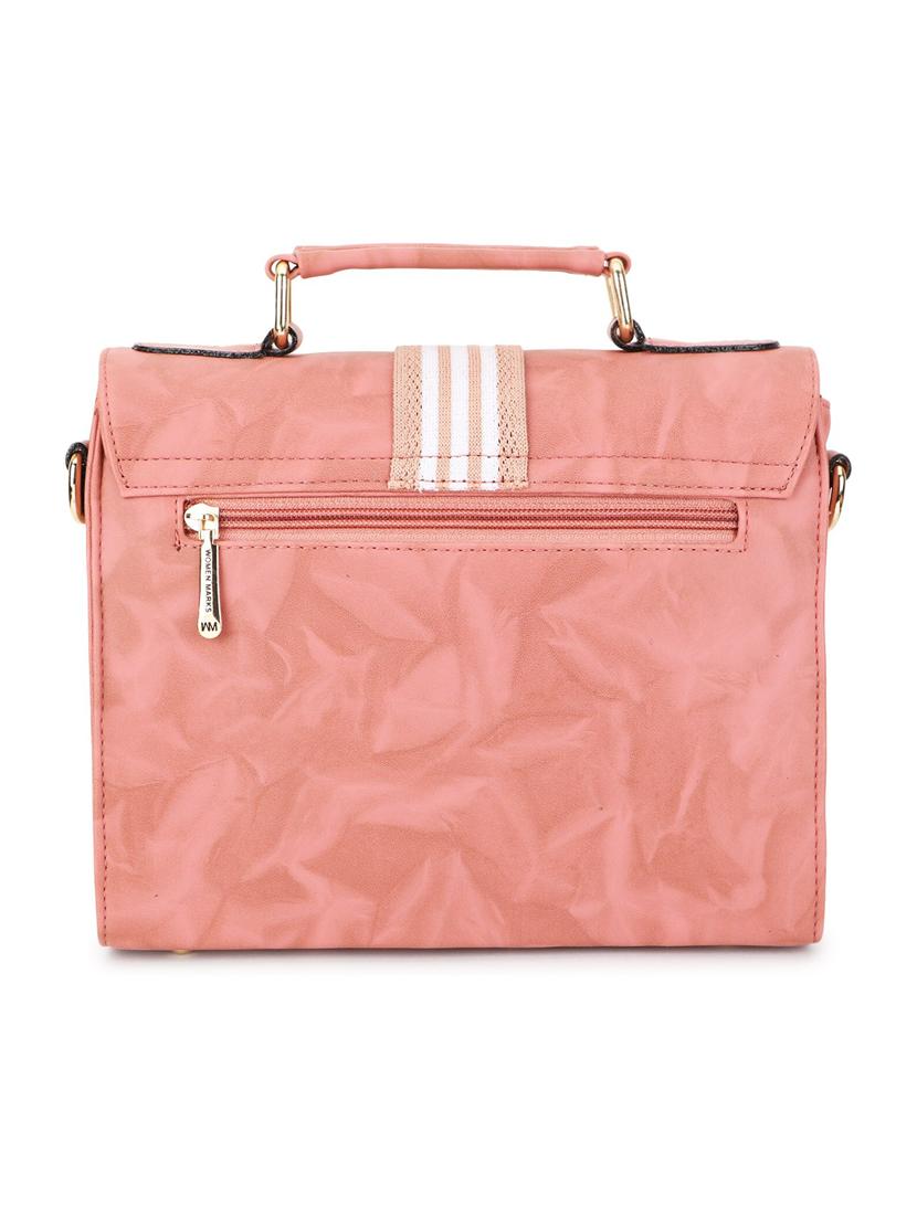 peach leatherette (pu) regular handbag - 20617079 - Standard Image - 1