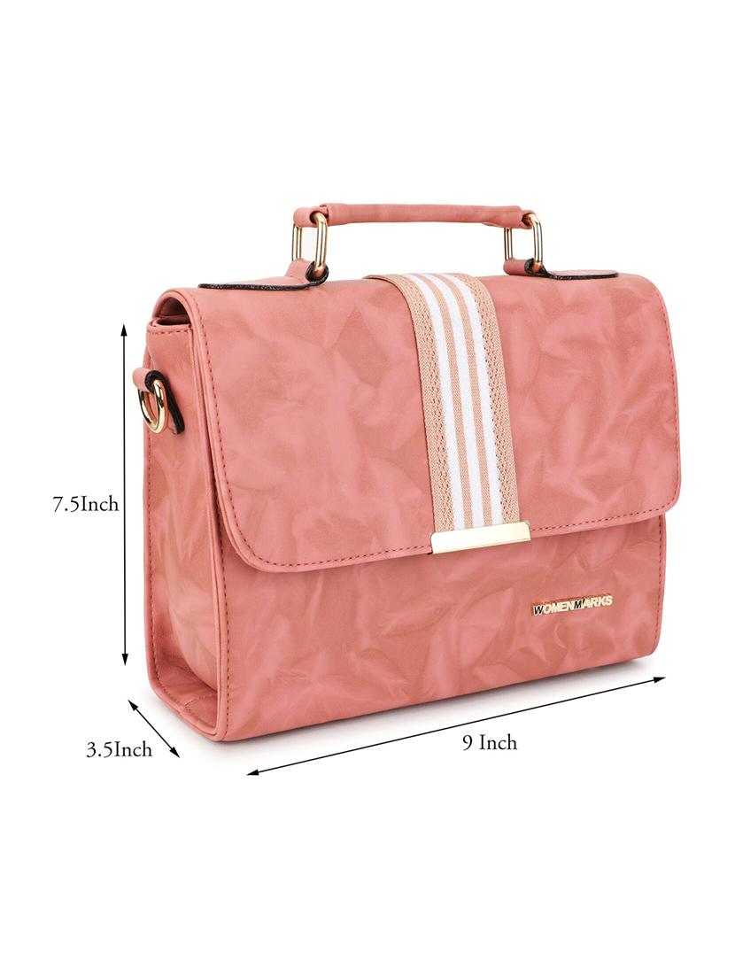 peach leatherette (pu) regular handbag - 20617079 - Standard Image - 4