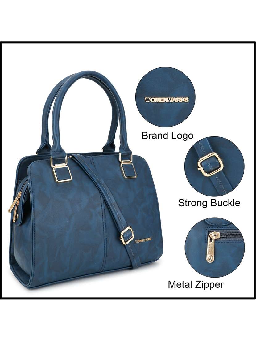 teal blue leatherette (pu) regular handbag - 20617150 - Standard Image - 4
