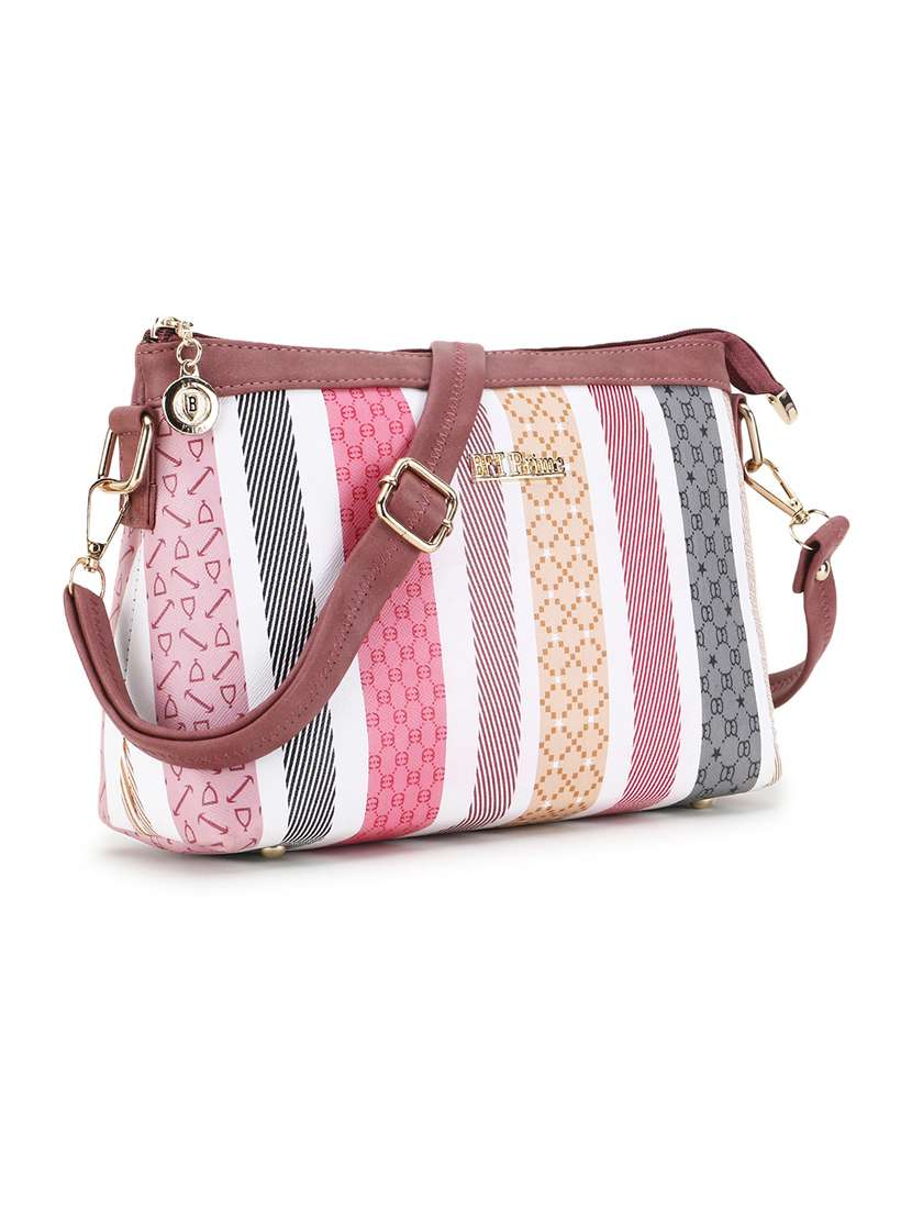 women striped sling bag - 20617407 - Standard Image - 4