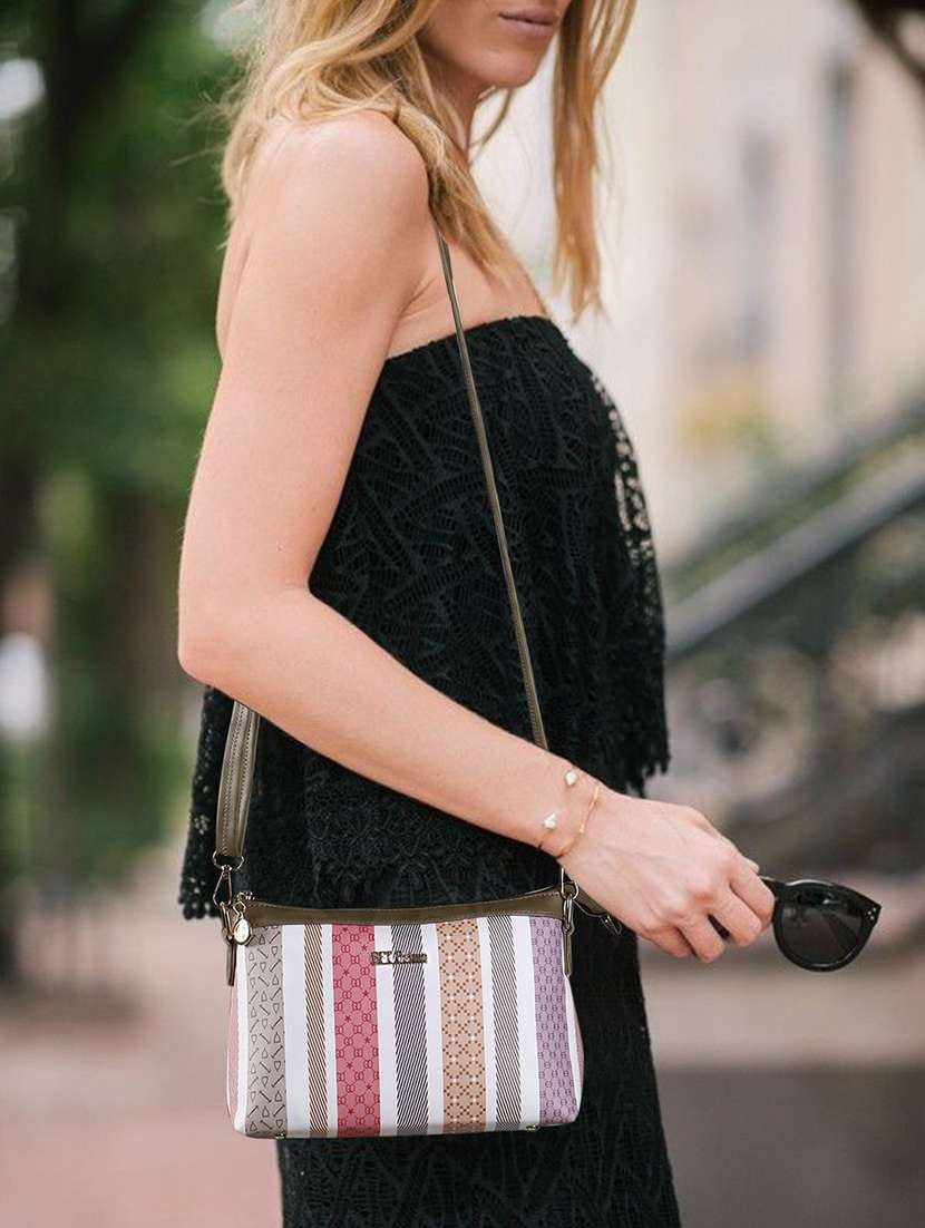 women striped sling bag - 20617408 - Standard Image - 4