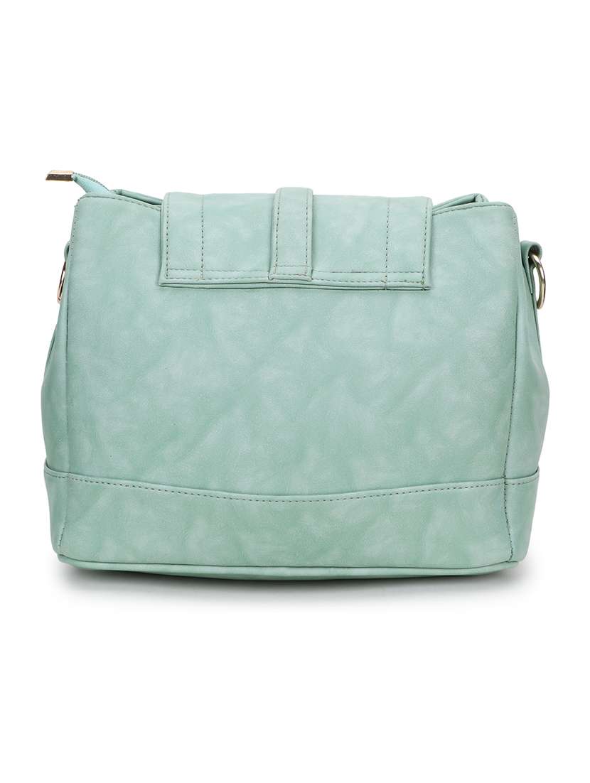 sea green leatherette (pu) regular sling bag - 20617433 -  Standard Image - 1