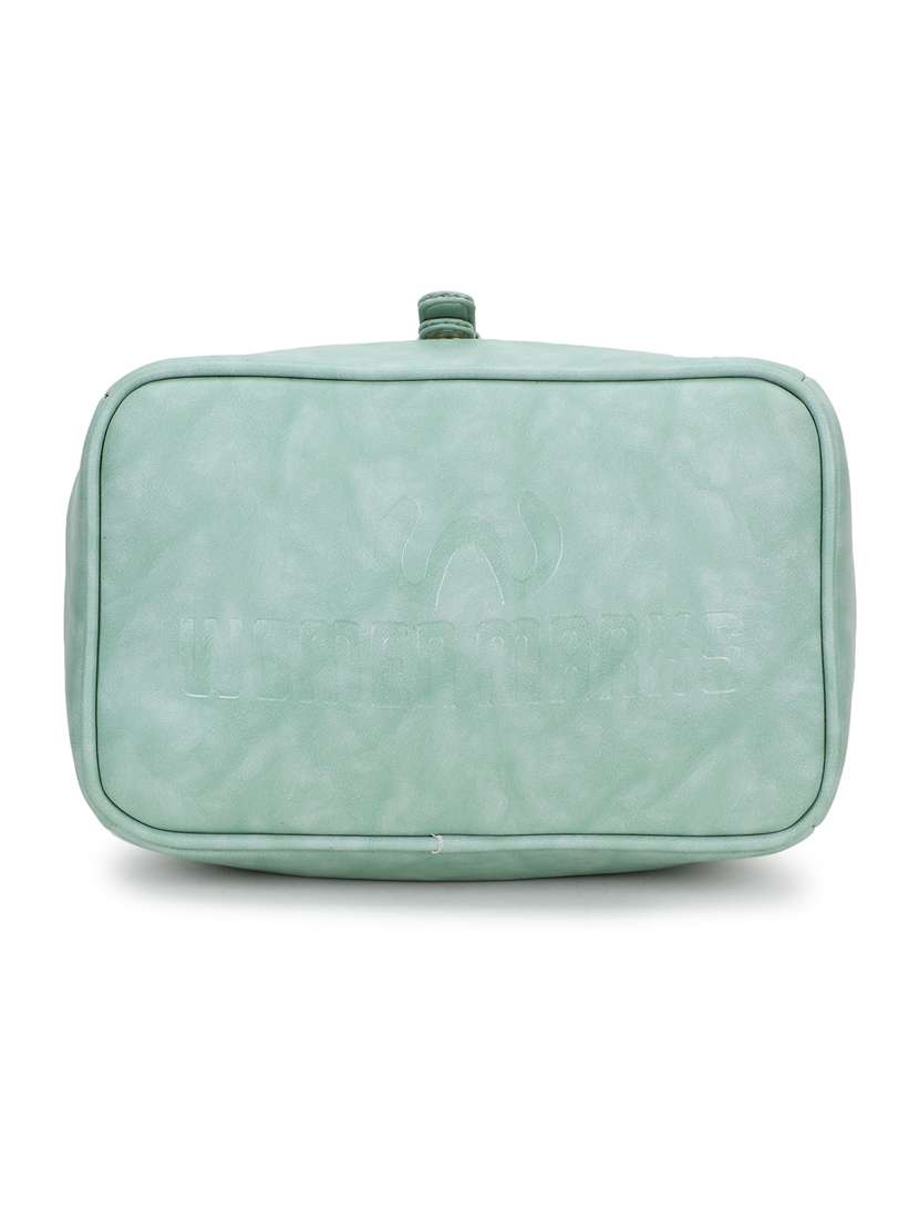 sea green leatherette (pu) regular sling bag - 20617433 - Standard Image - 4