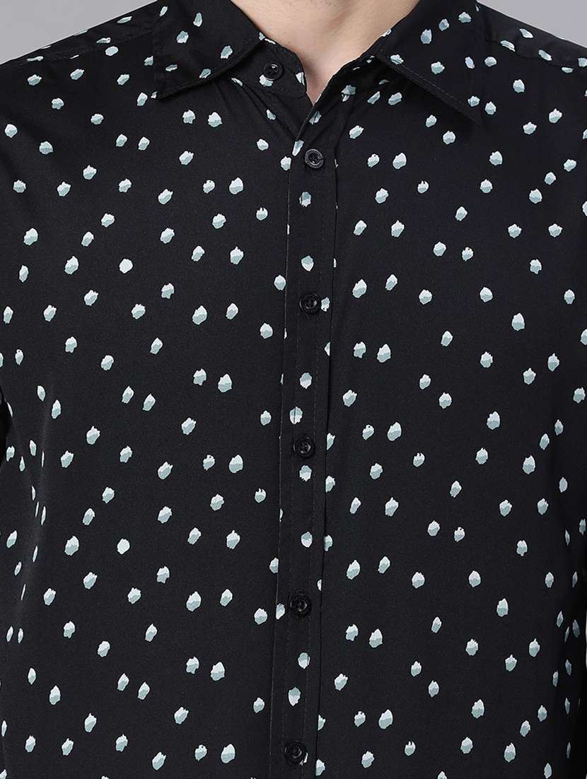 men black printed full sleeve casual shirt - 20617470 -  Standard Image - 4