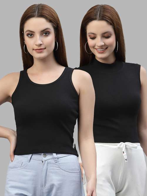 women set of 2 black casual top - 20617653 - Standard Image - 0