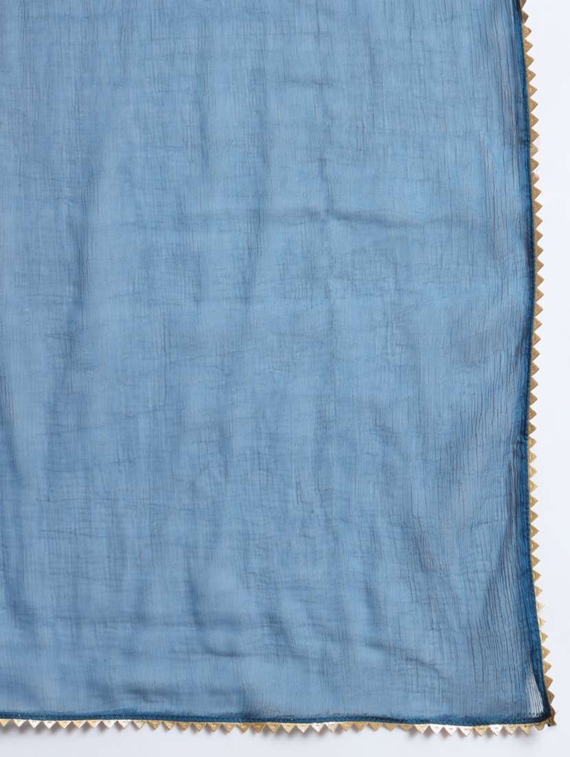 women blue floral printed kurta pant set with dupatta - 20617810 -  Standard Image - 4