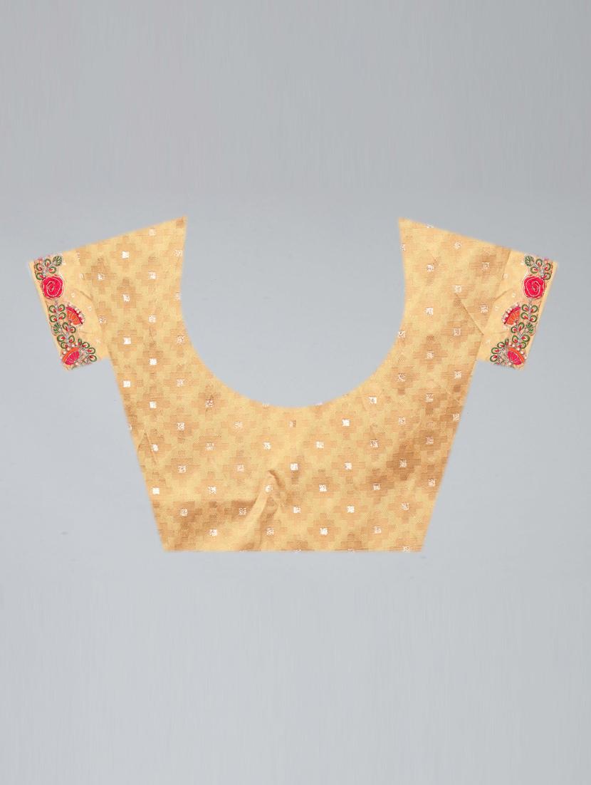 red & beige half & half saree with blouse - 20620548 - Standard Image - 4