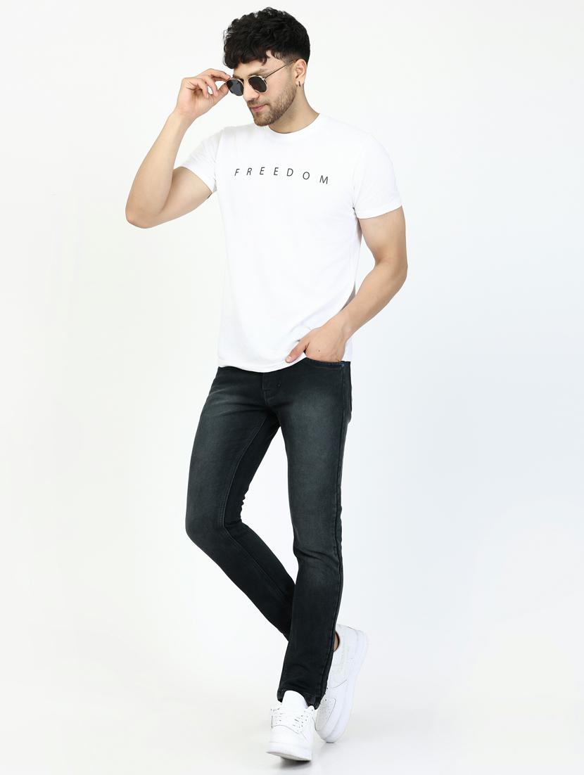 black denim washed jeans - 20620604 - Standard Image - 4