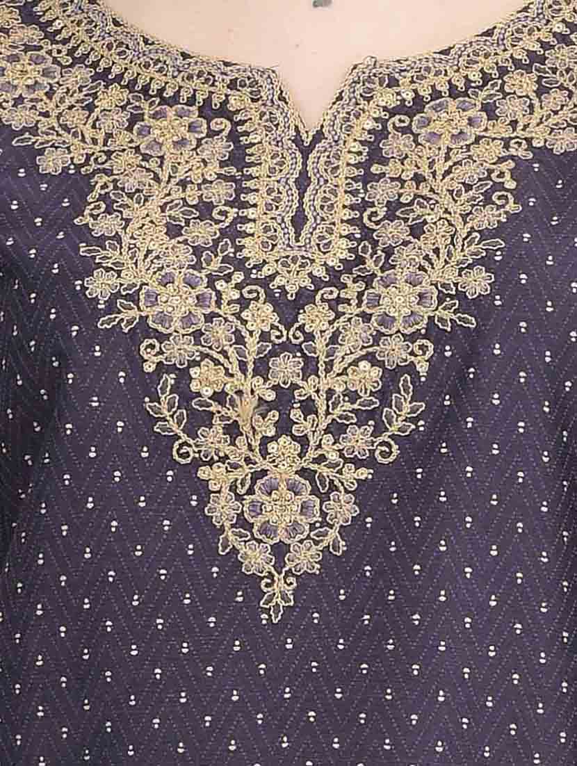 purple three quarter sleeve straight kurta - 20621676 - Standard Image - 6