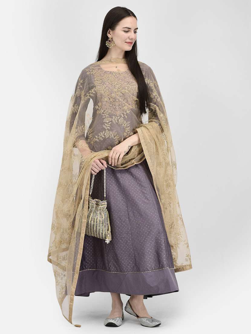 grey three quarter sleeve a-line kurta - 20621700 -  Standard Image - 4