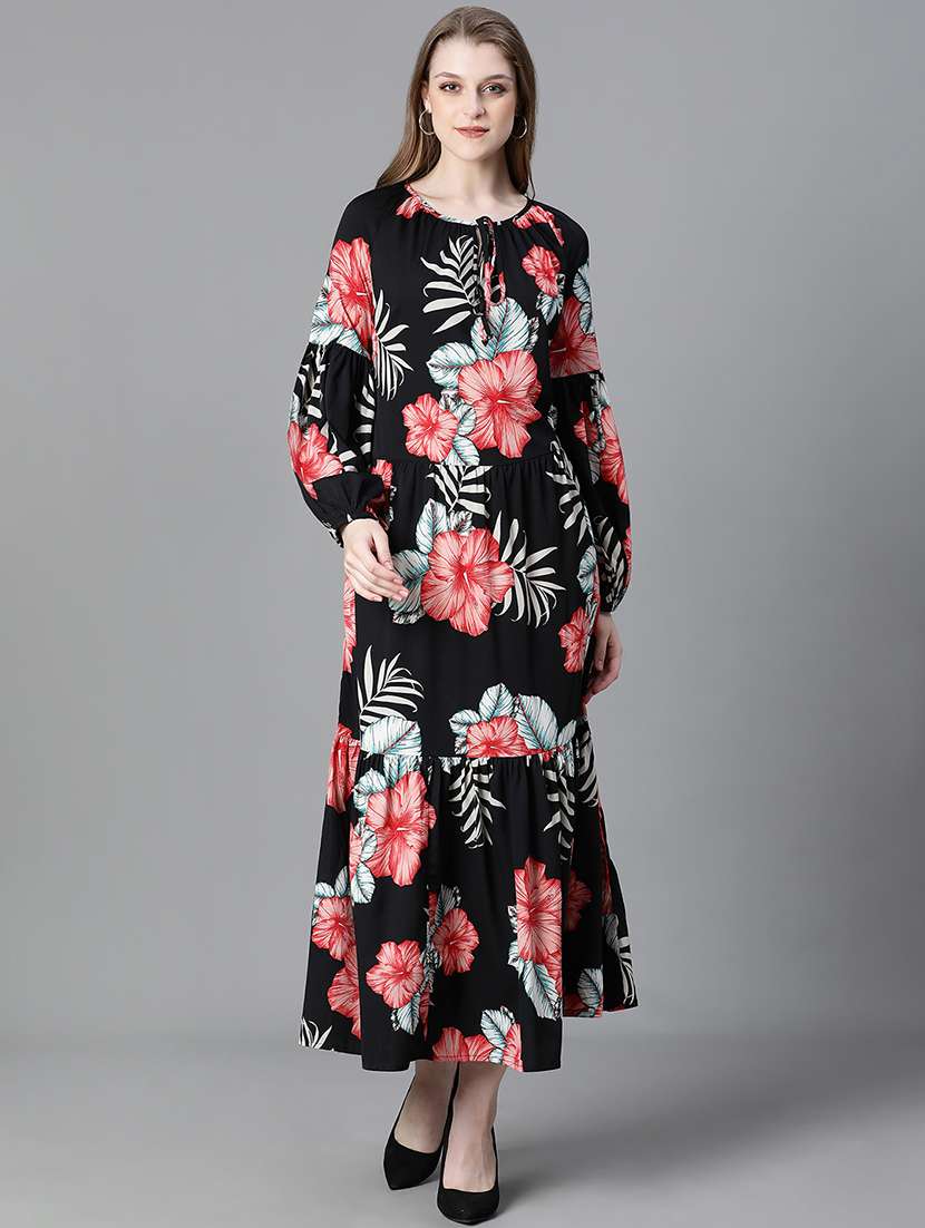 women black floral printed maxi dress