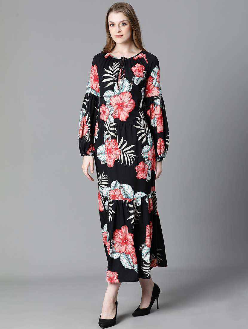 women black floral printed maxi dress - 20622626 -  Standard Image - 1