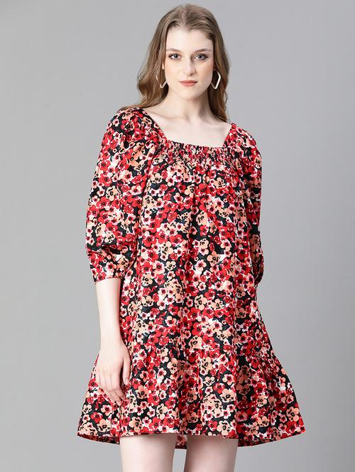 women multi coloured floral printed a-line dress - 20622627 -  Standard Image - 0