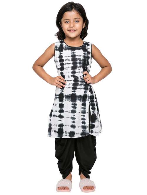 girls tie & dye kurta salwar set - 20622699 - Standard Image - 0