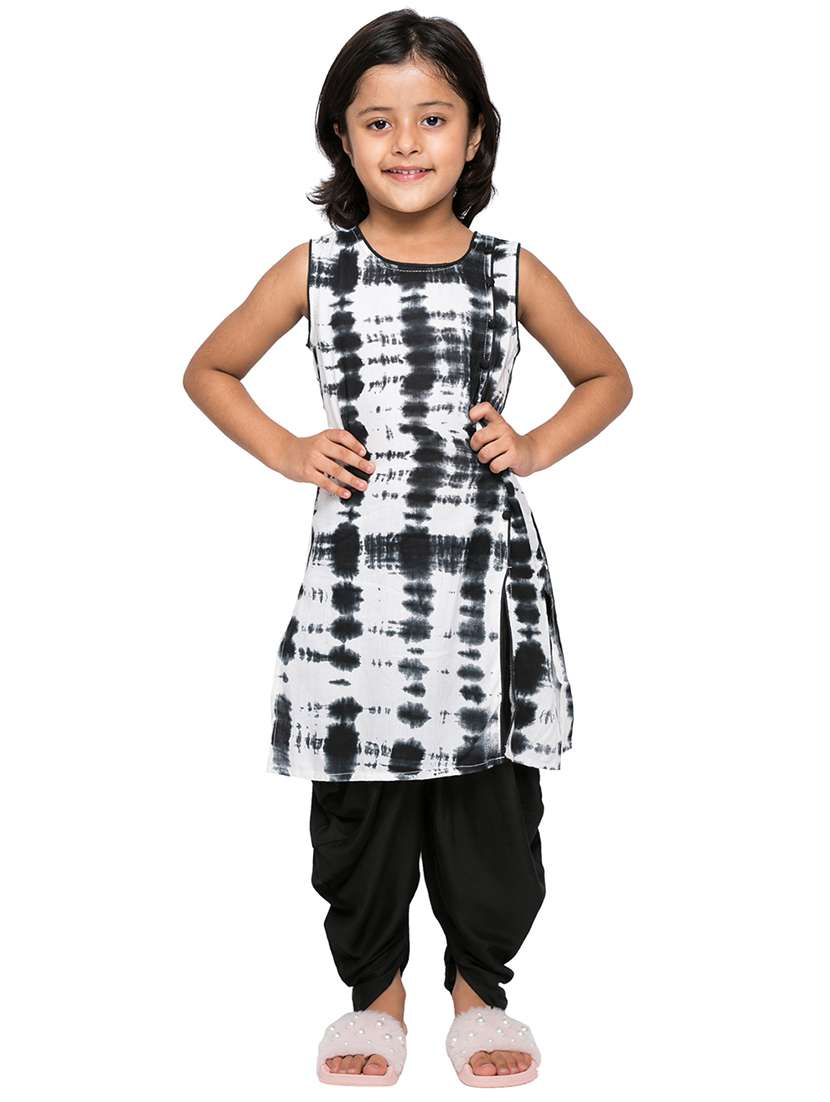 girls tie & dye kurta salwar set