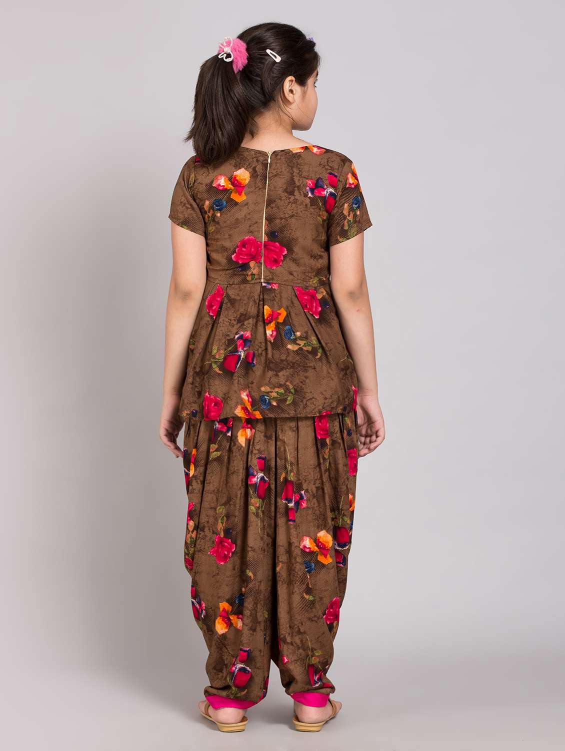 girls floral printed kurta patiyala salwar set - 20622728 -  Standard Image - 1