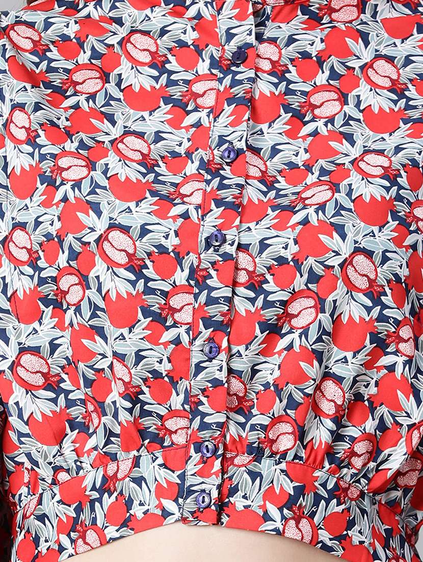 women printed bishop sleeves shirt - 20623328 -  Standard Image - 4