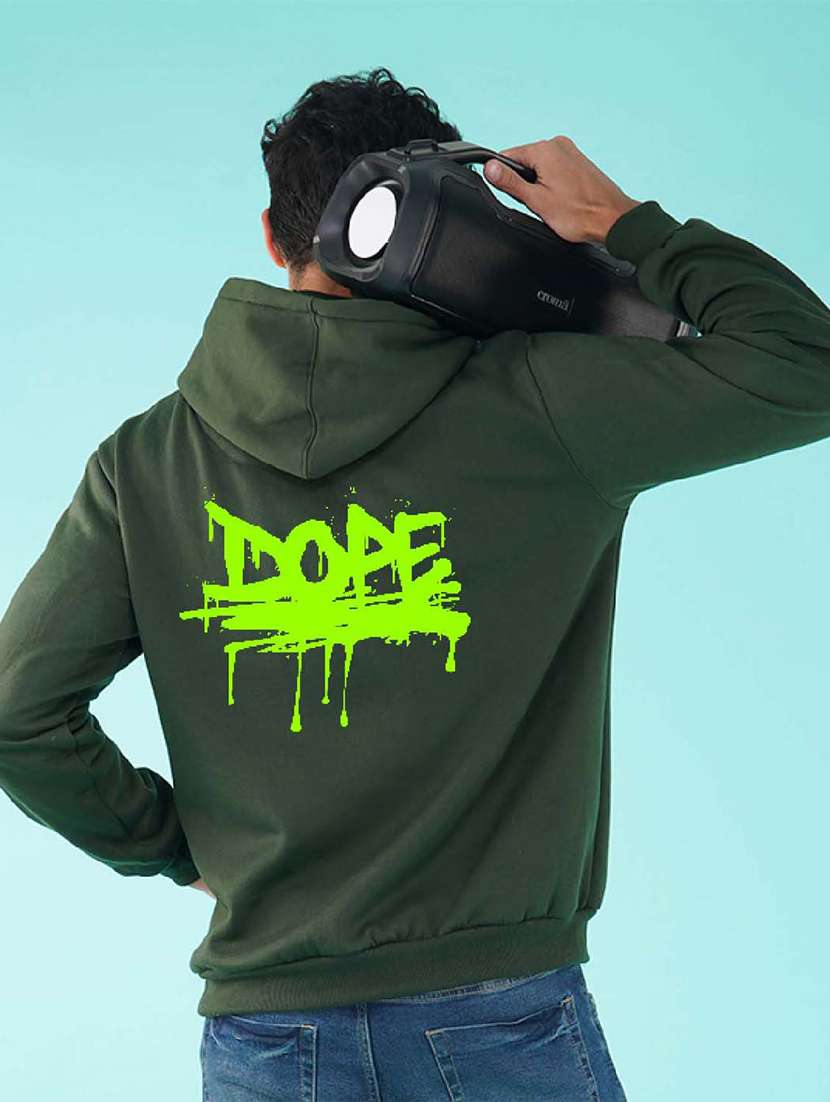 green back print hooded sweatshirt - 20623639 -  Standard Image - 1