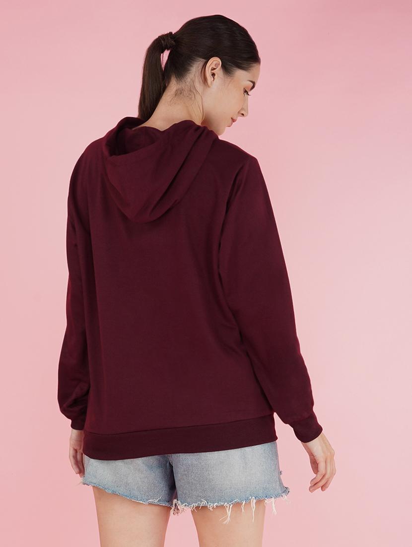 maroon long sleeve hooded sweatshirt - 20623690 - Standard Image - 1