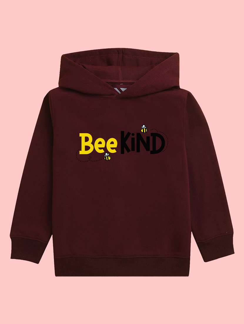 kids full sleeve typographic hooded sweatshirt - 20623719 - Standard Image - 1