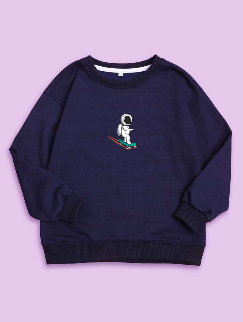 kids navy blue graphic print sweatshirt - 20623764 -  Standard Image - 1