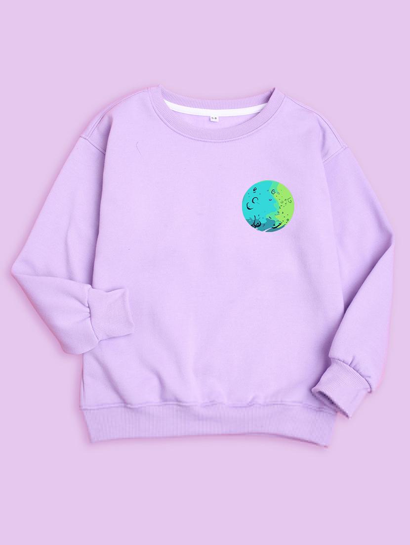 lavender fleece graphic sweatshirt - 20623838 - Standard Image - 1