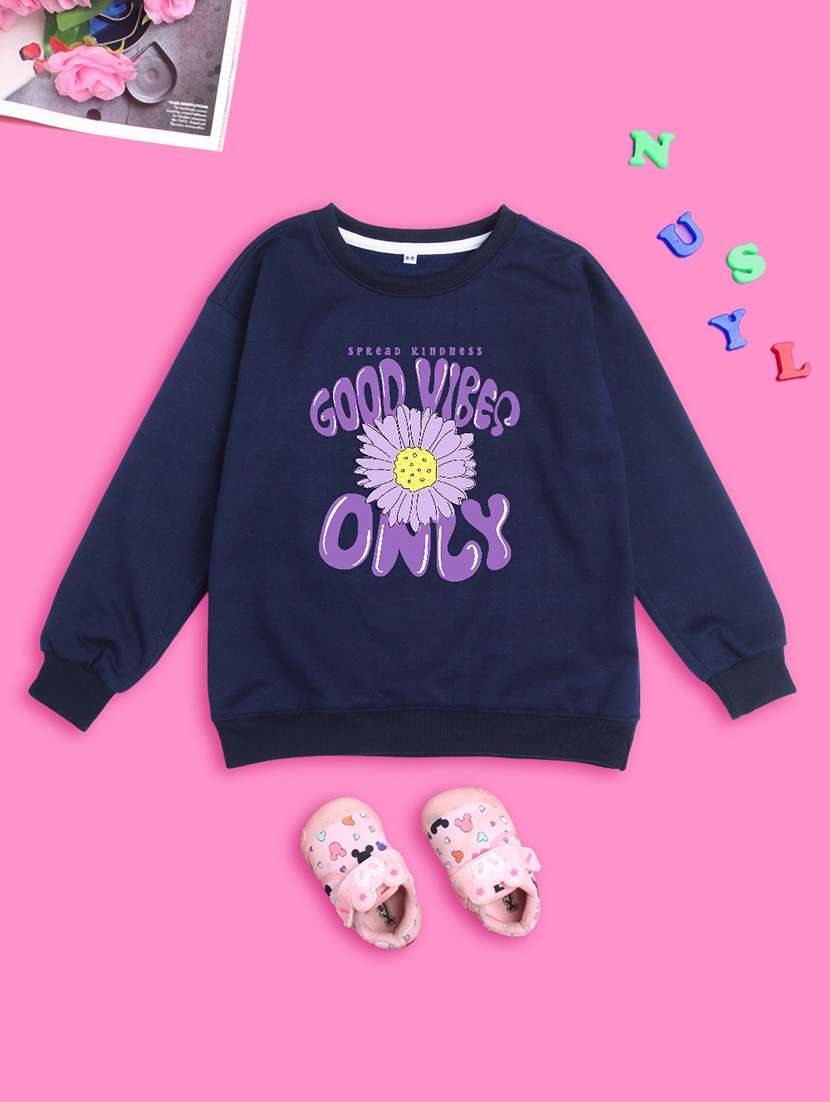 kids front print fleece pullover sweatshirt - 20624273 -  Standard Image - 1