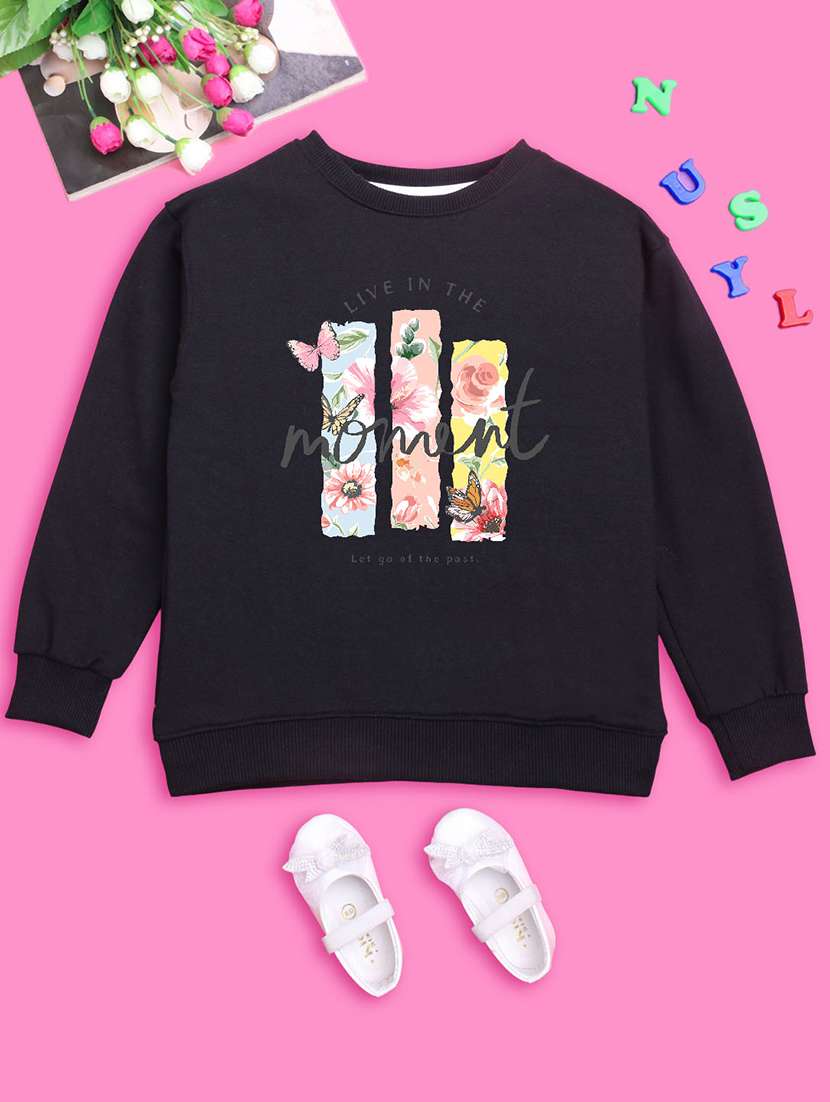 kids front print woolen pullover sweatshirt - 20624327 -  Standard Image - 1