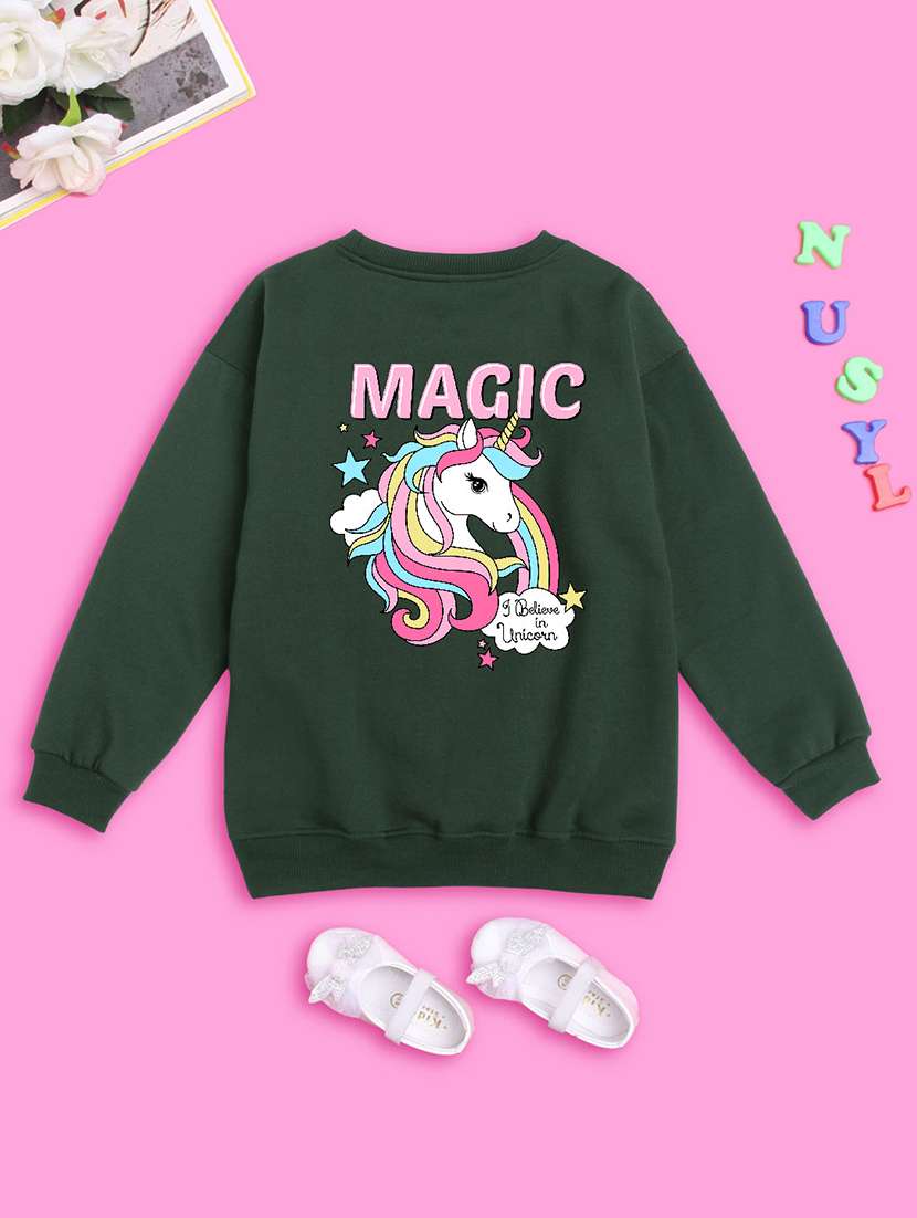 kids front print woolen pullover sweatshirt - 20624378 -  Standard Image - 1