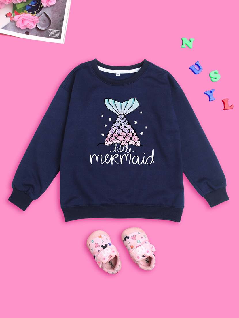 kids front print woolen pullover sweatshirt - 20624403 -  Standard Image - 1