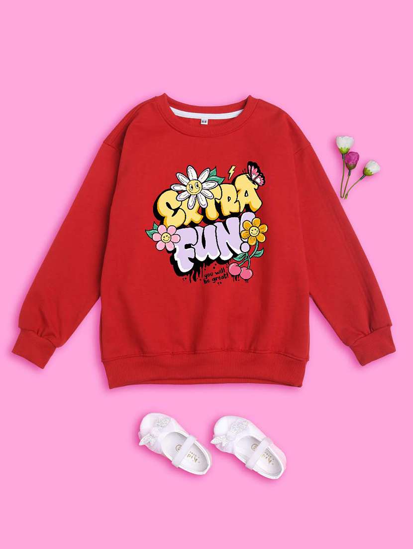 crew neck red graphic sweatshirt - 20624427 -  Standard Image - 1