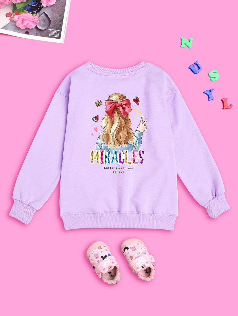 crew neck lavender graphic sweatshirt - 20624437 - Standard Image - 1
