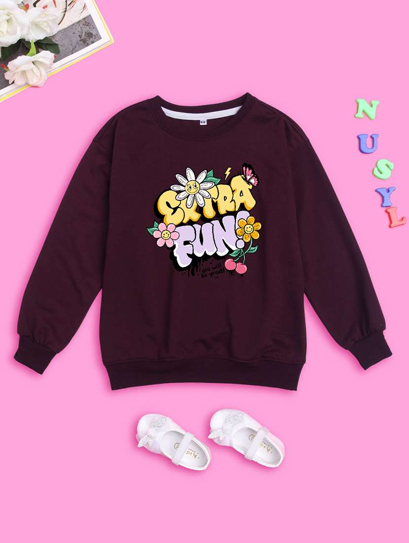 kids front print woolen pullover sweatshirt - 20624442 -  Standard Image - 1